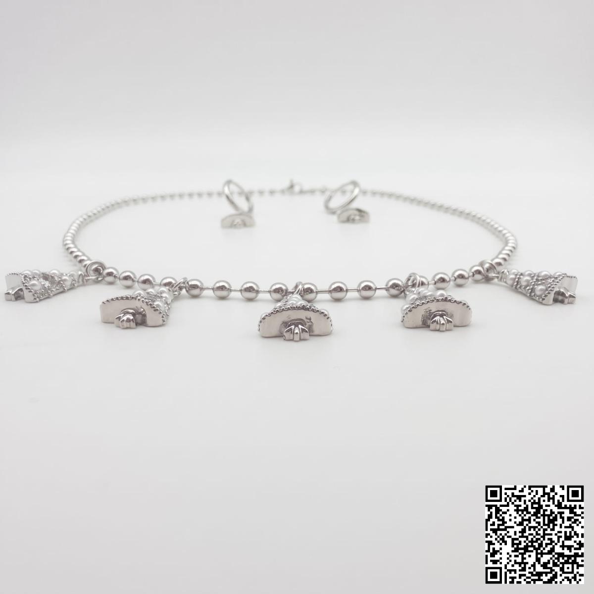 Silbernes Weihnachtsbaum Schmuckset Mit Kette Und Ohrringen