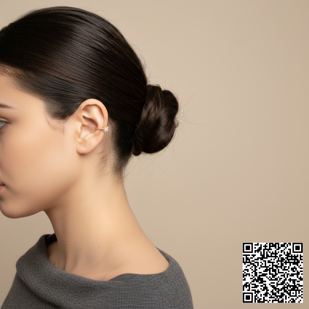 Vergoldeter Stern-Ear Cuff Mit Zirkonia Ohrclip Ohne Piercing Für