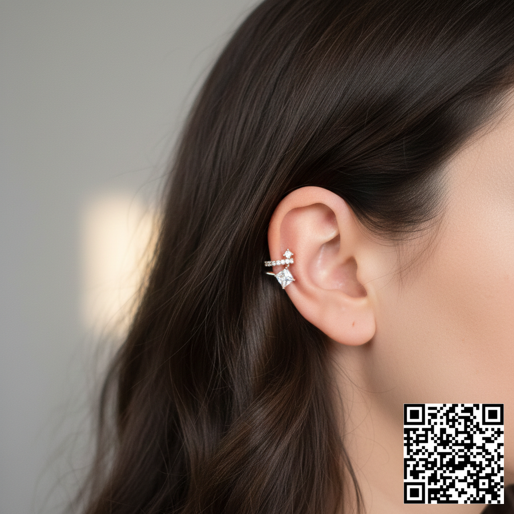 Gold Ear Cuff Mit Zirkonia