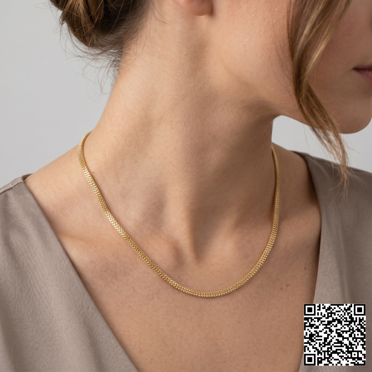 Goldfarbene Schlangen Halskette Elegante Damen Kette