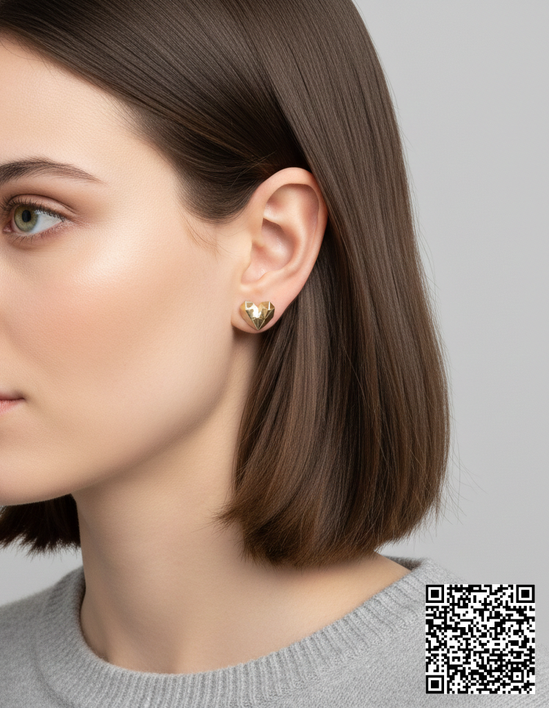 Elegante Herz-Ohrstecker In Gold Minimalistischer Damenschmuck