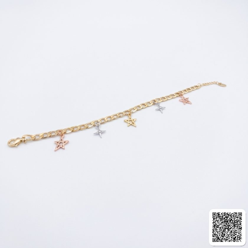 Elegantes Damen-Armband Mit Seestern- & Muschel-Anhänger Tricolor