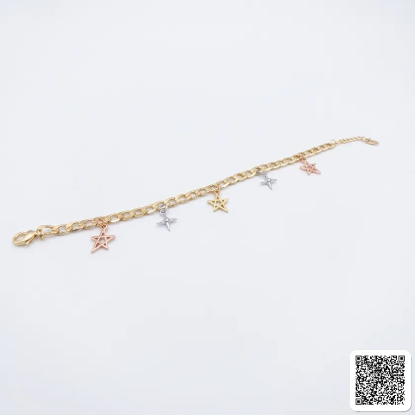 Elegantes Damen-Armband Mit Seestern- & Muschel-Anhänger Tricolor