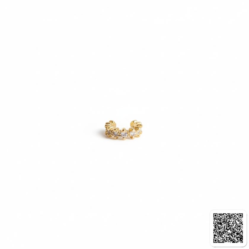 Goldfarbener Ear Cuff Mit Zirkonia