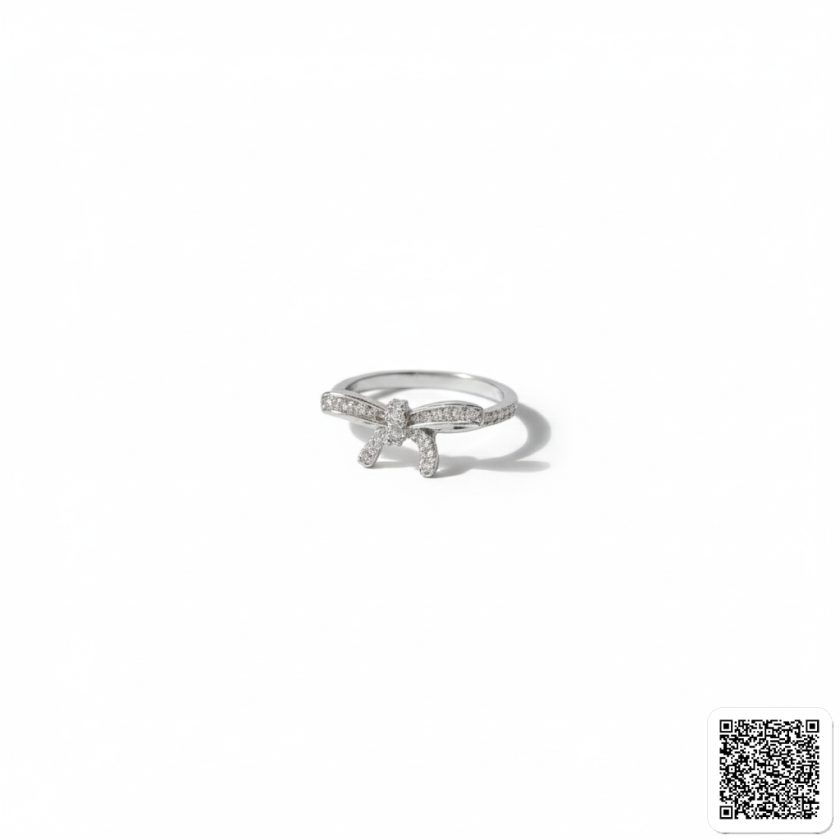 Eleganter Schleifenring Aus Silber Mit Funkelnden Zirkonia