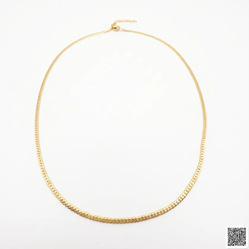 Vergoldete Schlangenkette Für Damen Elegante Flache Halskette Im