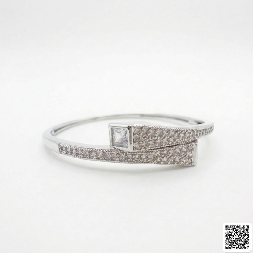 Zirkonia Crossover-Schmuckset: Armreif & Ring (Gold / Silber)