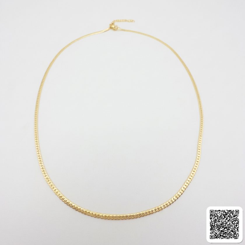 Goldene Herringbone Halskette Elegante Damen Gliederkette