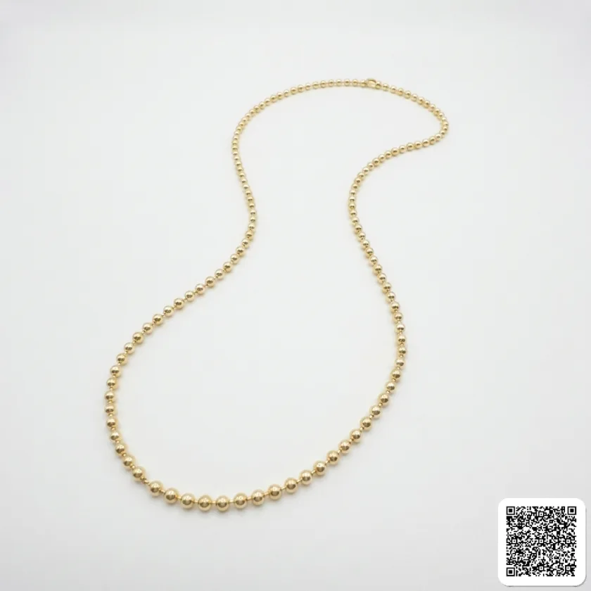 Vergoldete Kugel-Halskette Für Damen Elegante Perlenkette Im