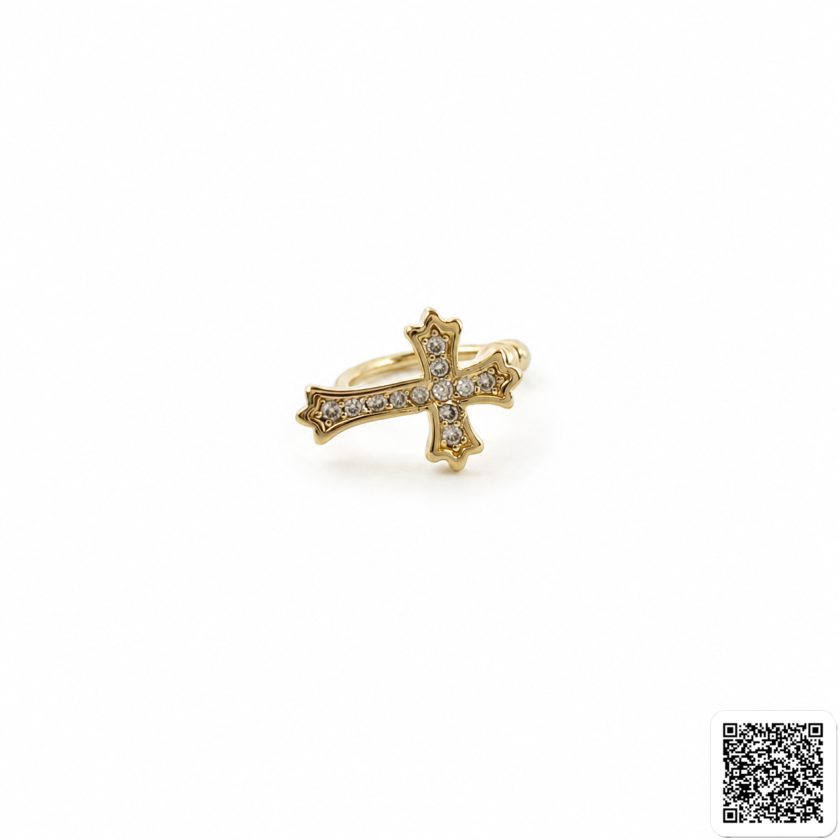 Ear Cuff Damen Silber Kreuz Zirkonia Ohrschmuck