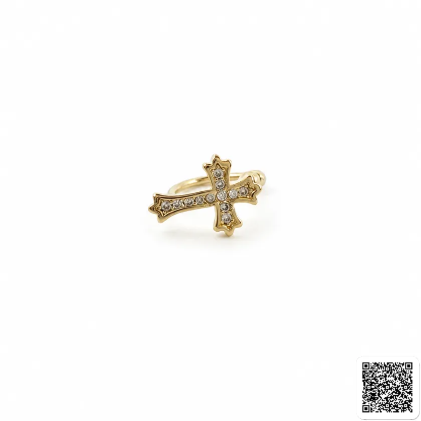 Ear Cuff Damen Silber Kreuz Zirkonia Ohrschmuck
