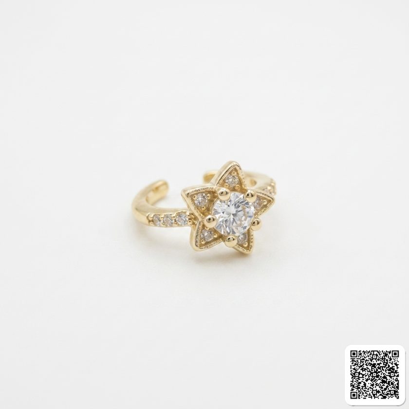 Ear Cuff Damen Gold Stern Zirkonia Ohrschmuck