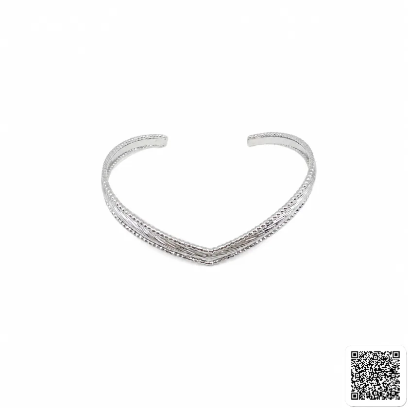 Silberfarbenes V-Design Armband Für Damen