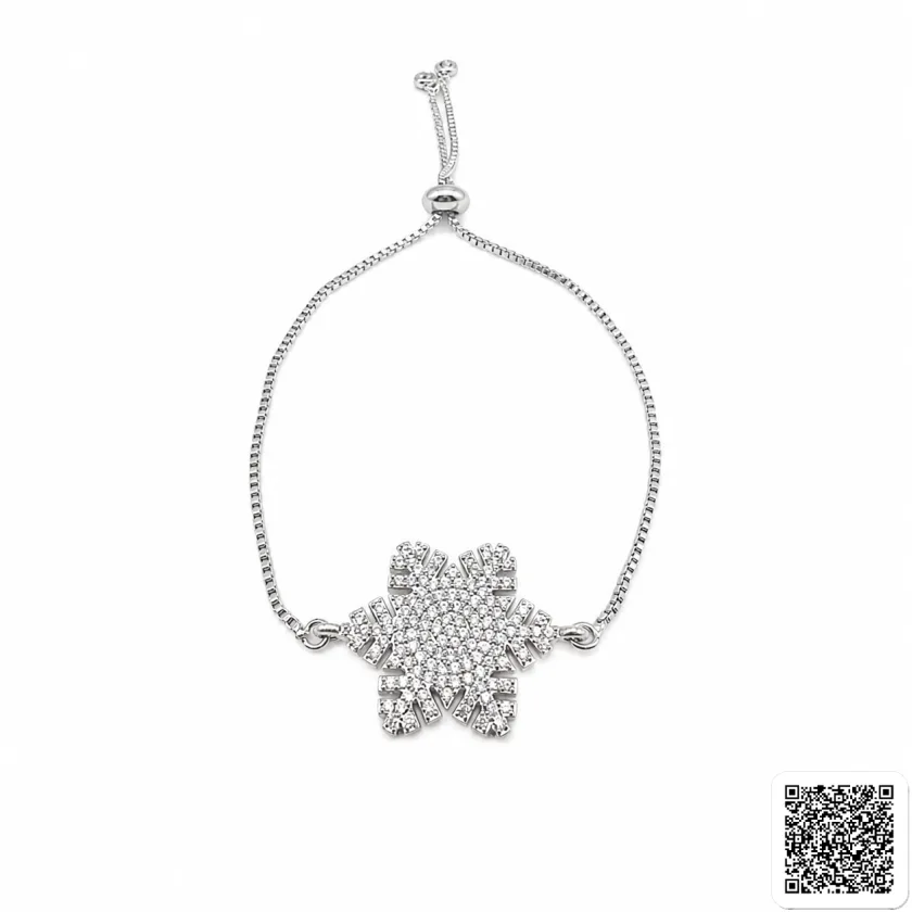 Elegantes Damenarmband Mit Funkelndem Schneeflocken-Anhänger