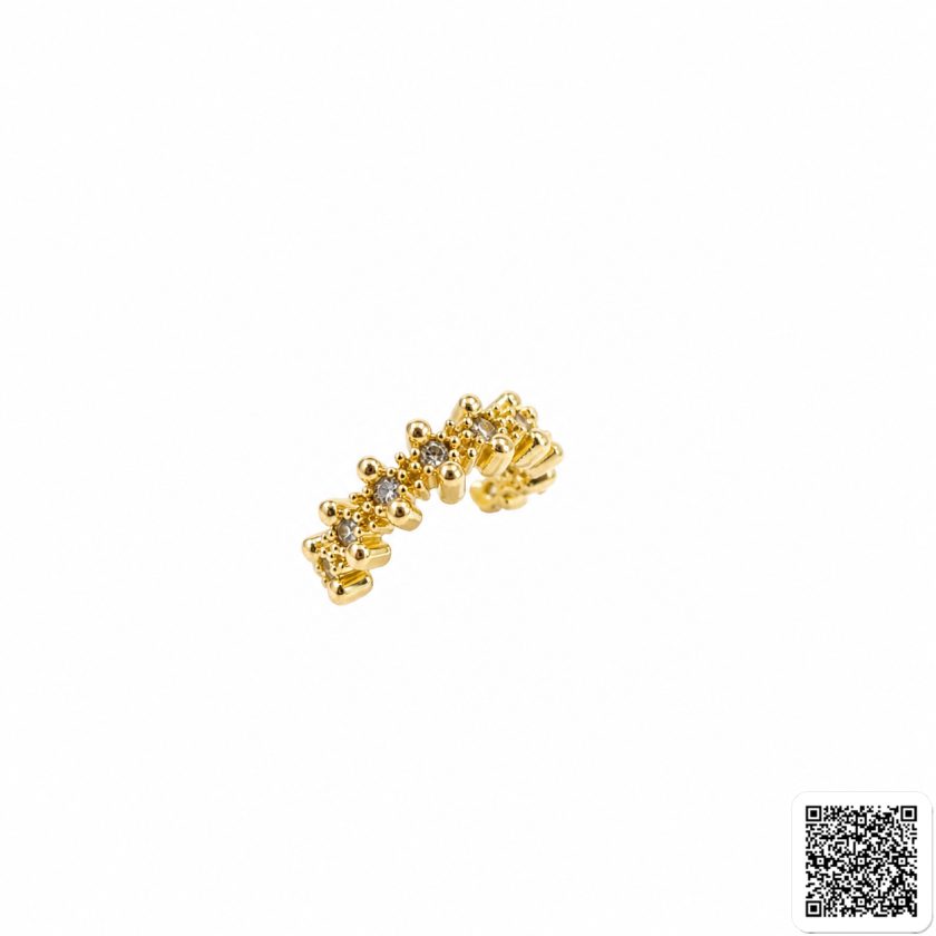 Ear Cuff Damen Gold Eleganter Zirkonia Ohrschmuck
