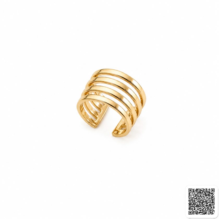 Goldener Ear Cuff für Damen – Moderner Mehrfach-Ring Ohrschmuck