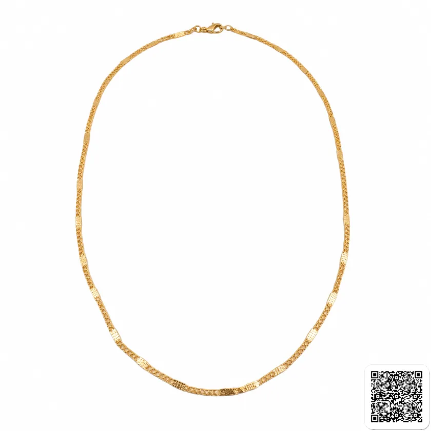 Elegante Lange Damen-Halskette In Goldoptik