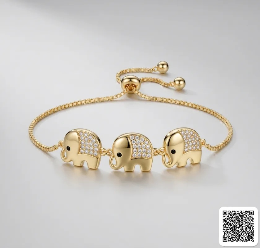 Elegantes Gold-Armband Mit Herz-Elementen