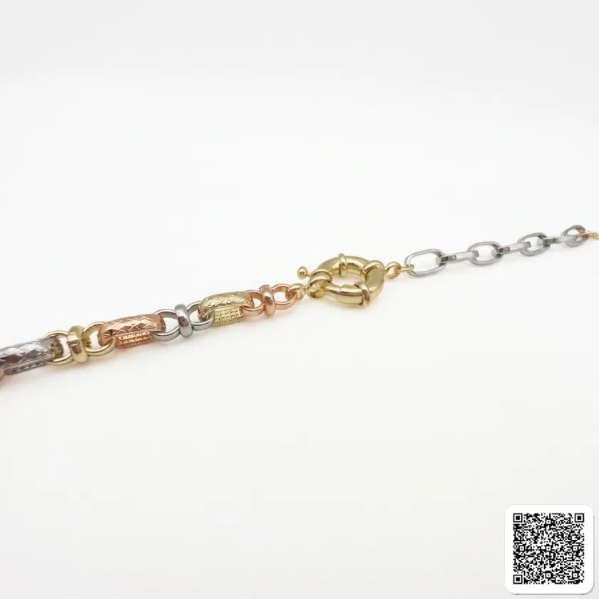 Elegantes Dreifarbiges Gliederarmband Für Damen