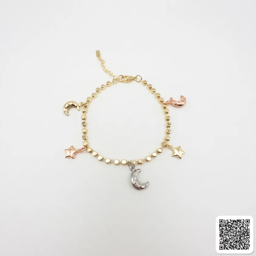 Mond & Sterne Charm-Armband Elegantes Damenarmband In Goldoptik