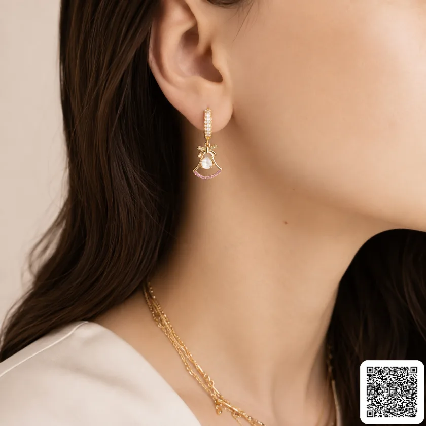 Damenring Mit Palmen- Und Herzdesign Goldfarben Zirkonia