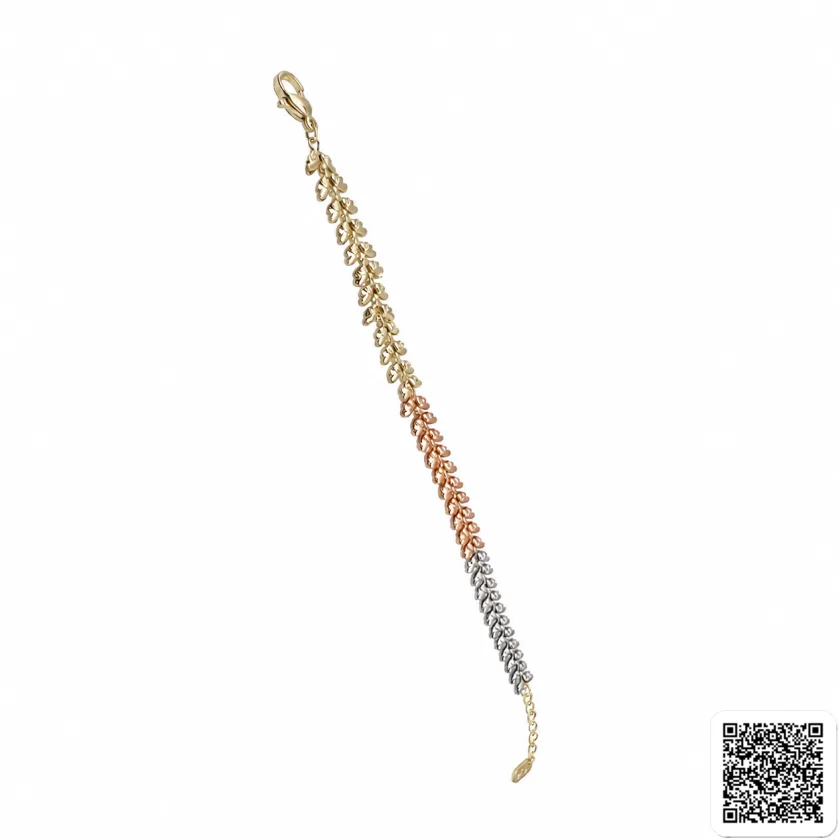 Elegantes Blatt-Armband In Tricolor-Design