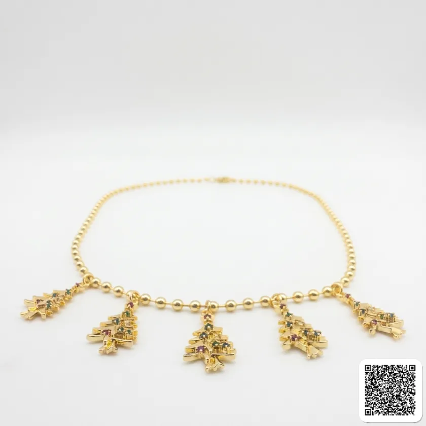 Elegantes Weihnachts-Schmuckset Mit Weihnachtsbaum-Halskette