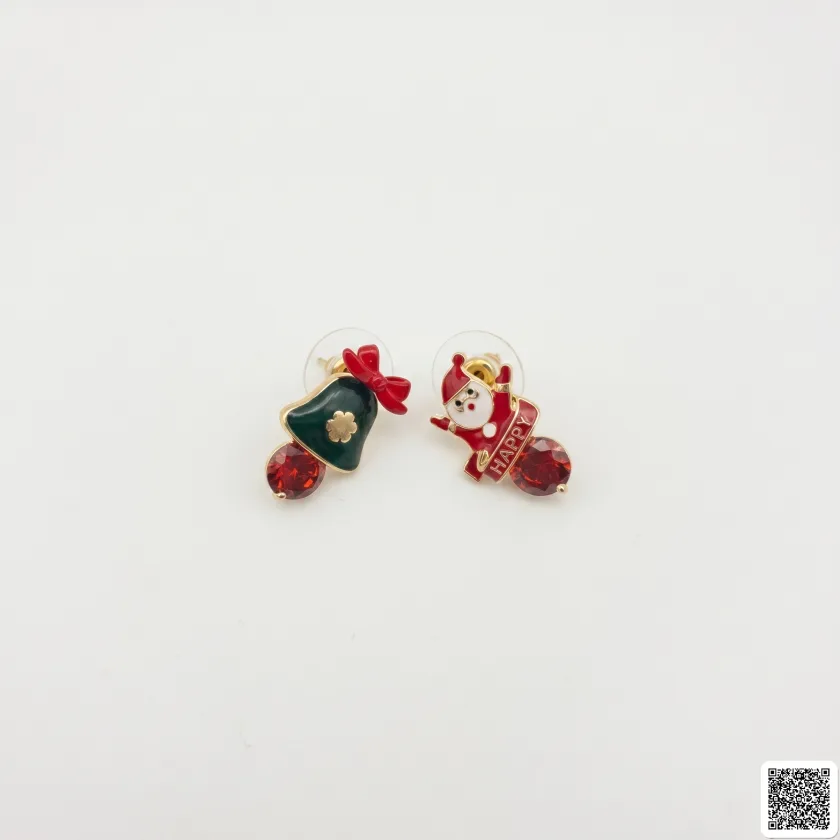 Weihnachts Ohrringe Damen Mit Weihnachtsmann Und Tannenbaum