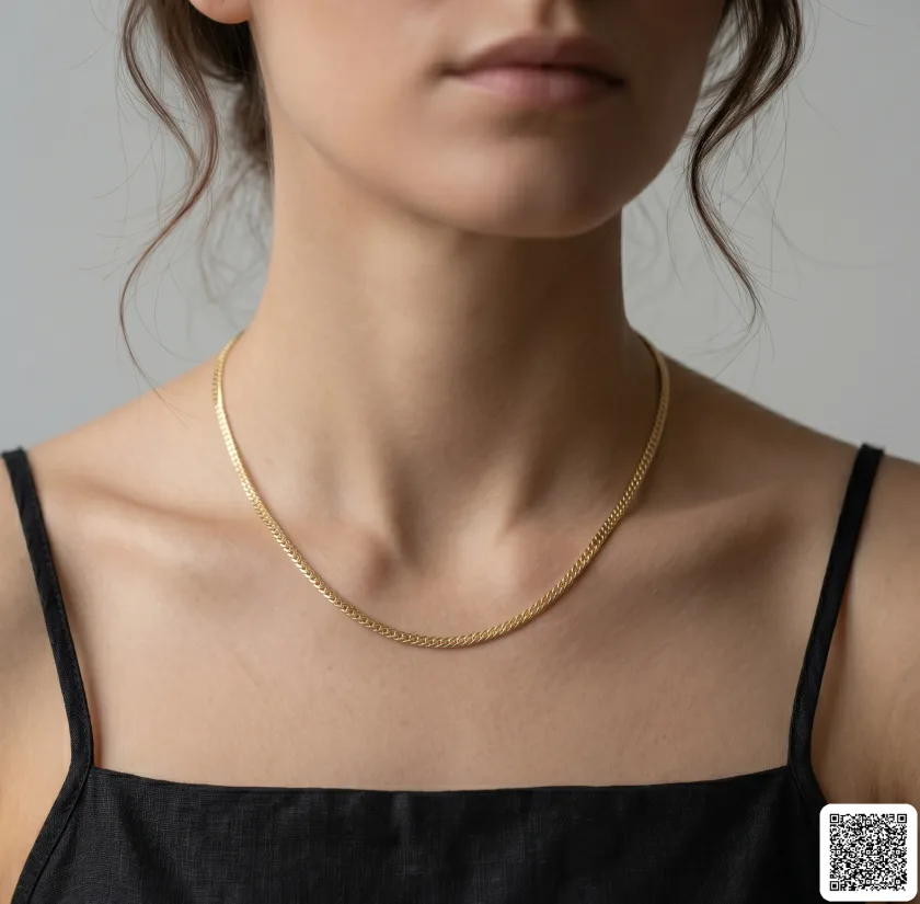 Vergoldete Schlangenkette Für Damen Elegante Flache Halskette Im